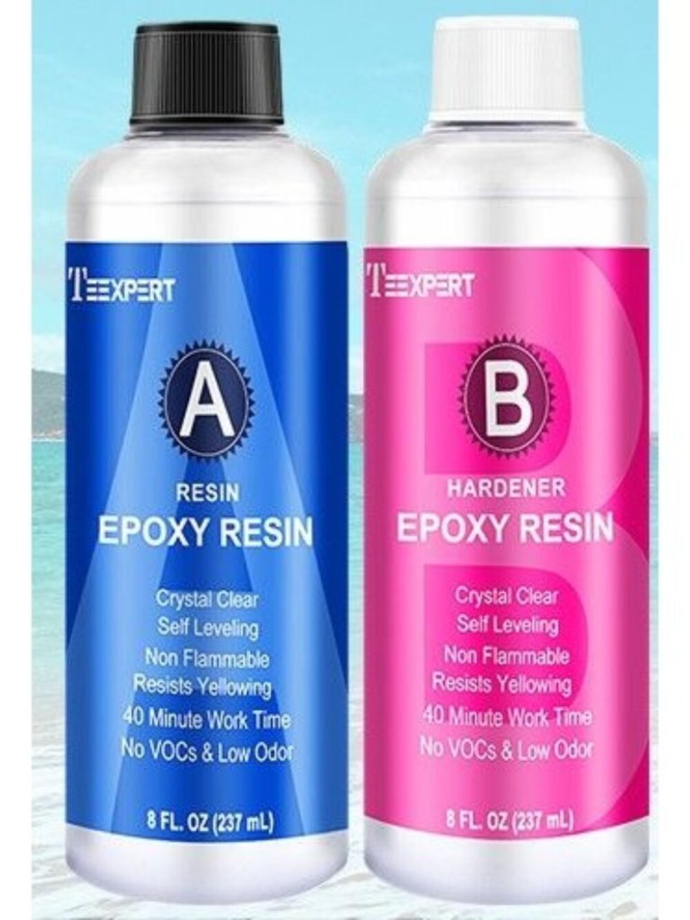 Teexpert Epoxy Resin Kit Casting & Coating for DIY Coasters 16 FL. OZ